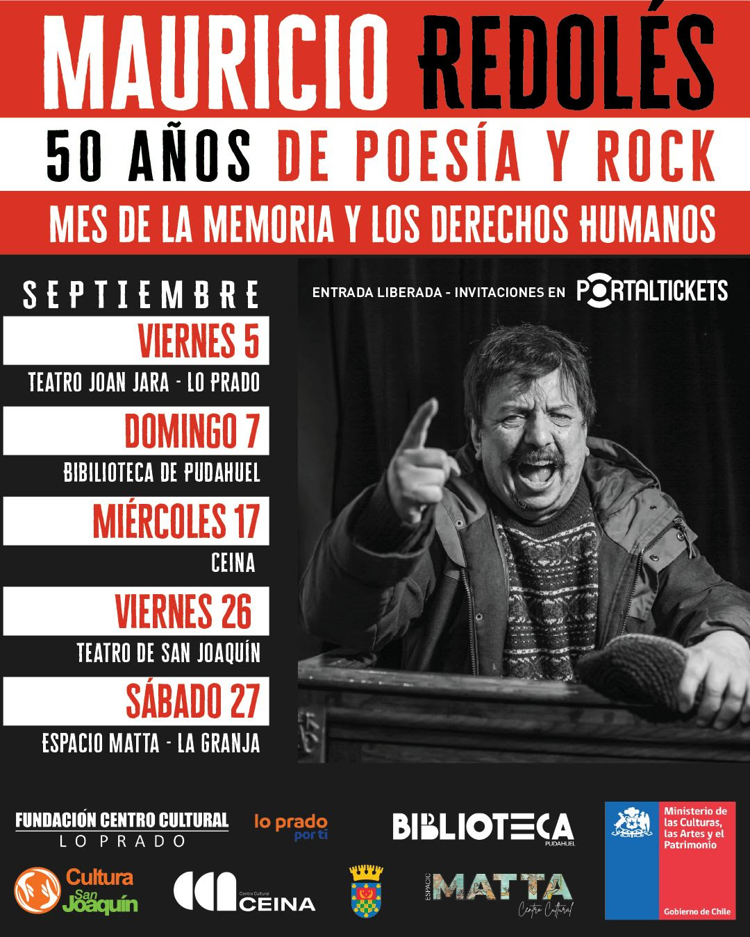 Poesía y rock: Mauricio Redolés hará gira por Santiago
